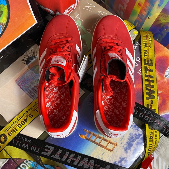 🆕 - Adidas 🇬🇧 Red Liverpool Trimm Trab - M10.5 - Picture 4 of 7